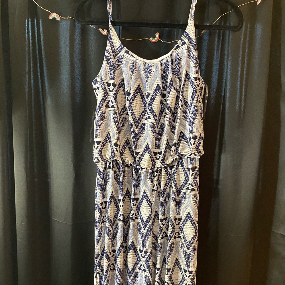 Patterned Spaghetti Strap Jumpsuit
